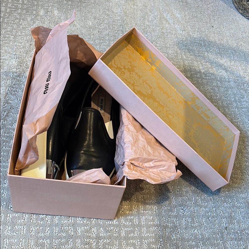 Miu Miu Black Slip-On Skater Platform Sneakers with Silver-Toned Tips - 39.5 - Picture 13 of 14